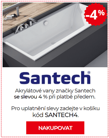 Slevový kupón akrylátové vany Santech